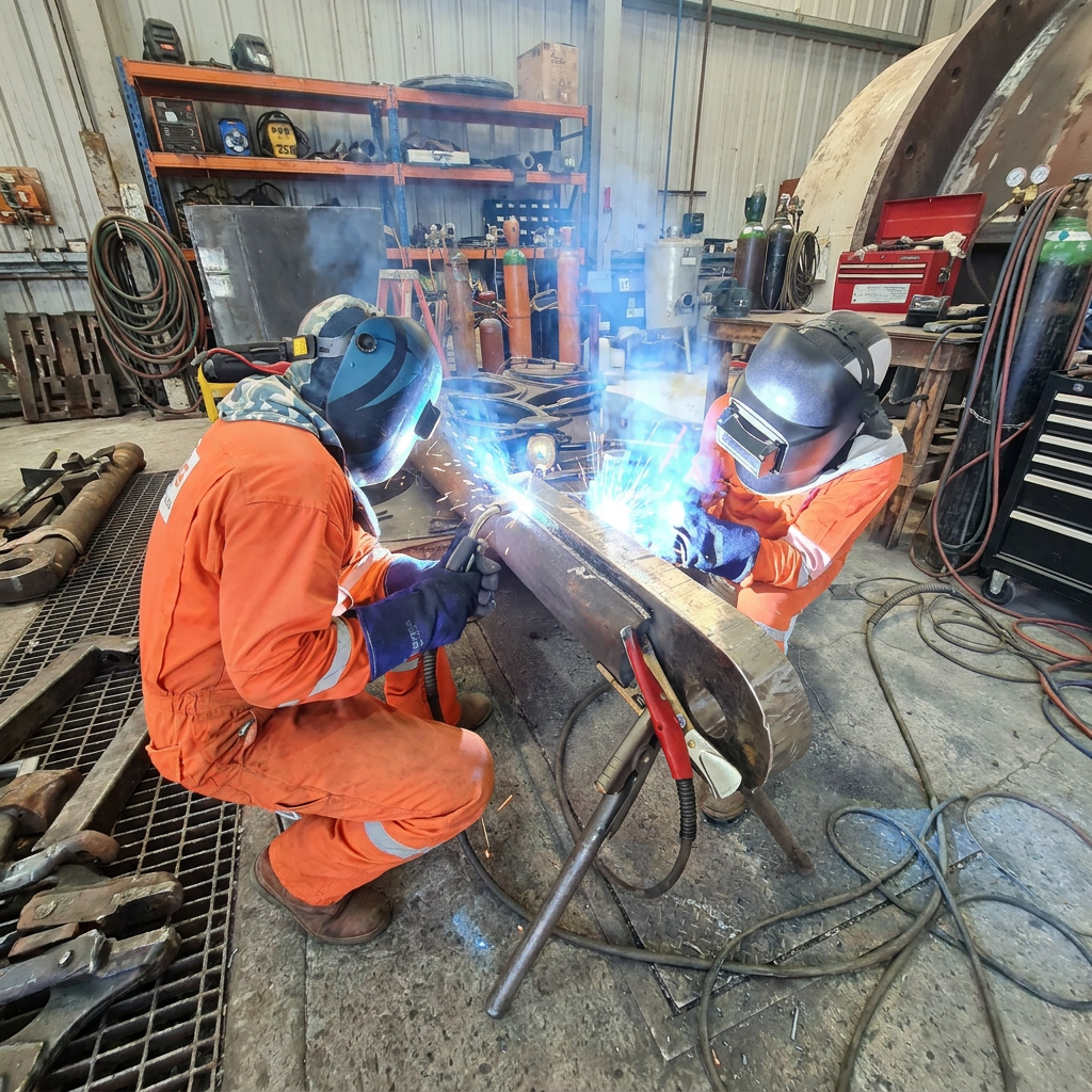 Specialized maintenance and welding on industrial component